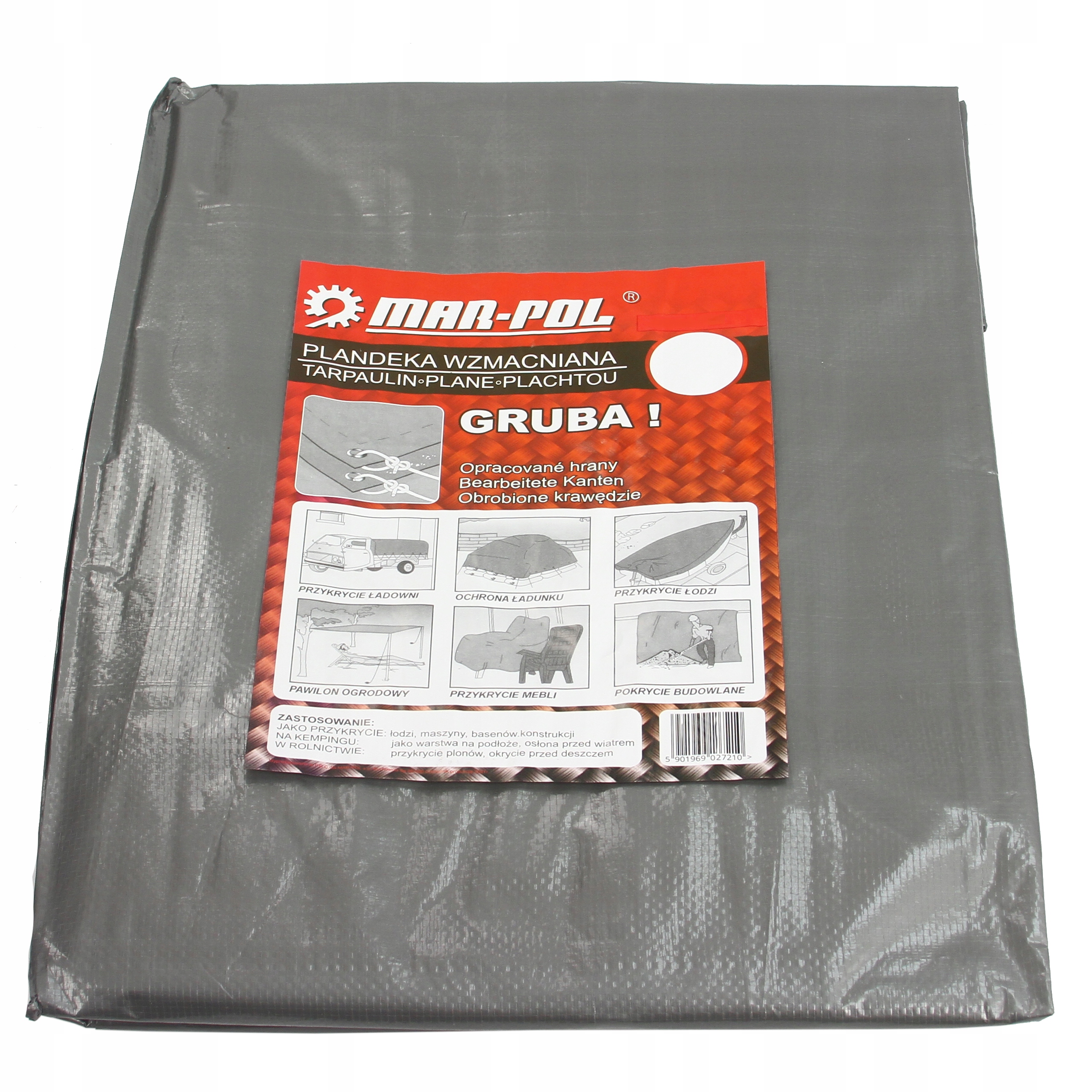 Ochranná plachta 5x6m, zosilnená, hrubá 130g/m2, MAR-POL, úplne vodotesná